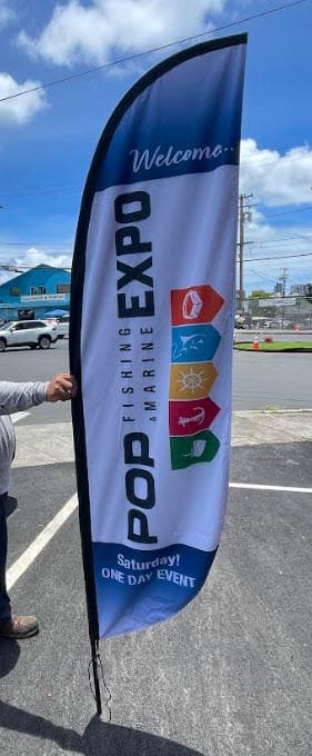 POP Fishing & Marine Expo feather flag